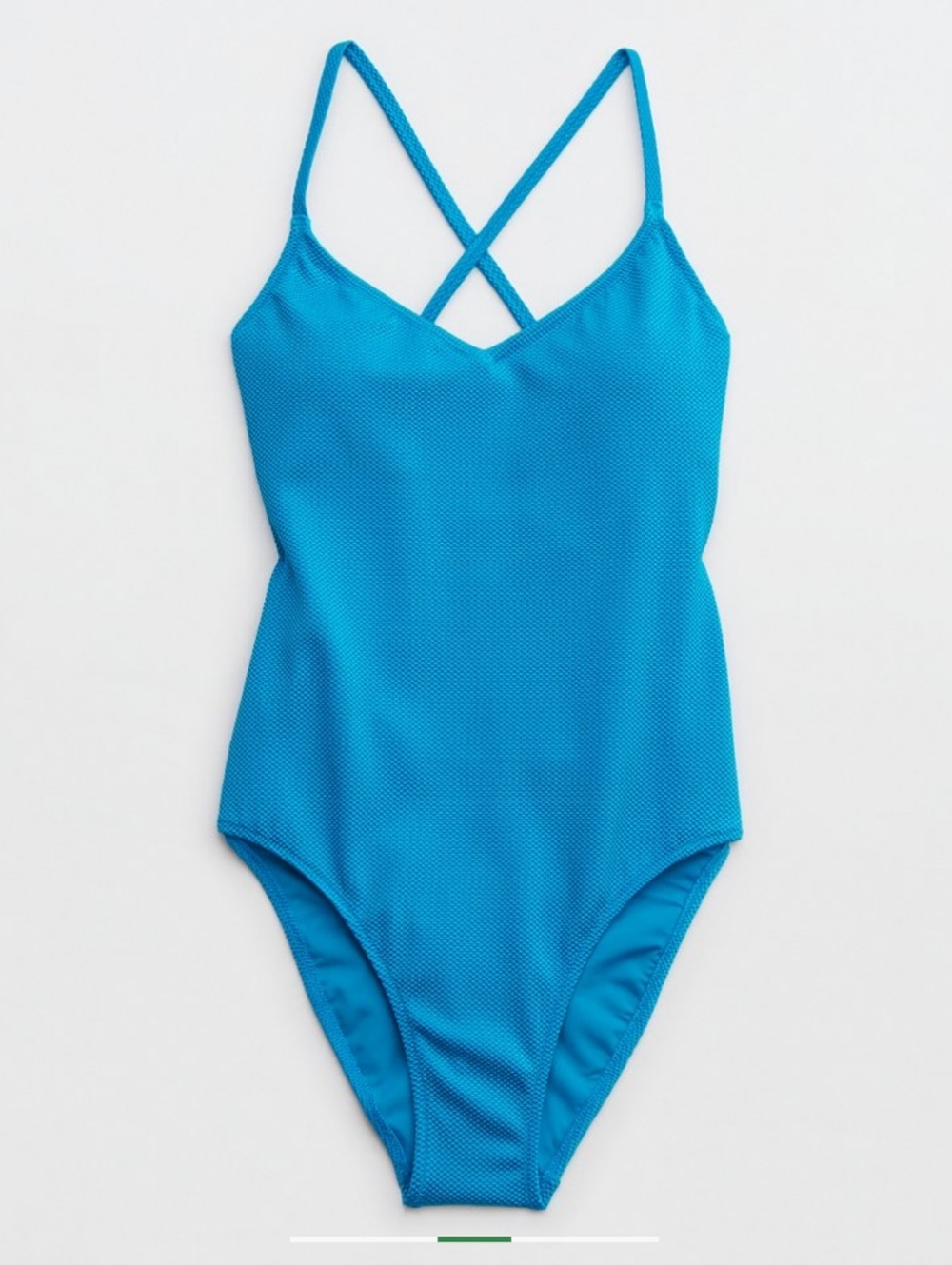 aerie Shine Pique Strappy Back One-Piece Swimsuit Size Small